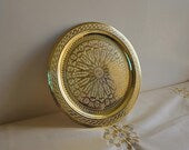 Hand Engraved Moroccan Brass Serving Tray