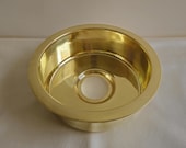 Round Brass Bar Sink – Smooth Unlacquered Drop-In Prep Basin