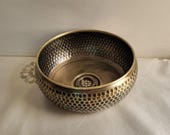 Antique Brass Vessel Sink – Aged Hammered Bathroom Basin