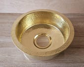 Round Hammered Brass Vessel Sink