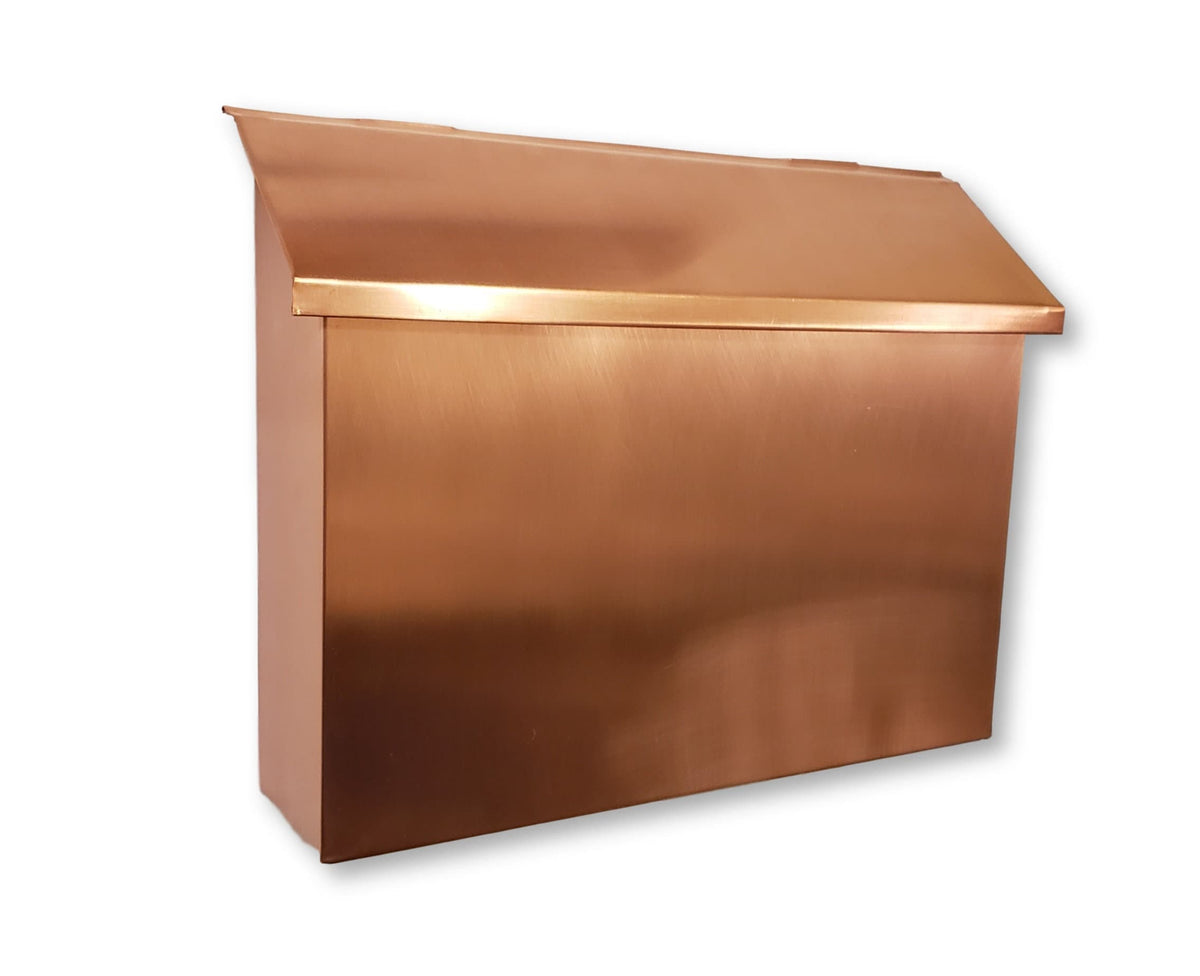 Handmade Solid Copper Flush Mount Mailbox - Brushed Finish