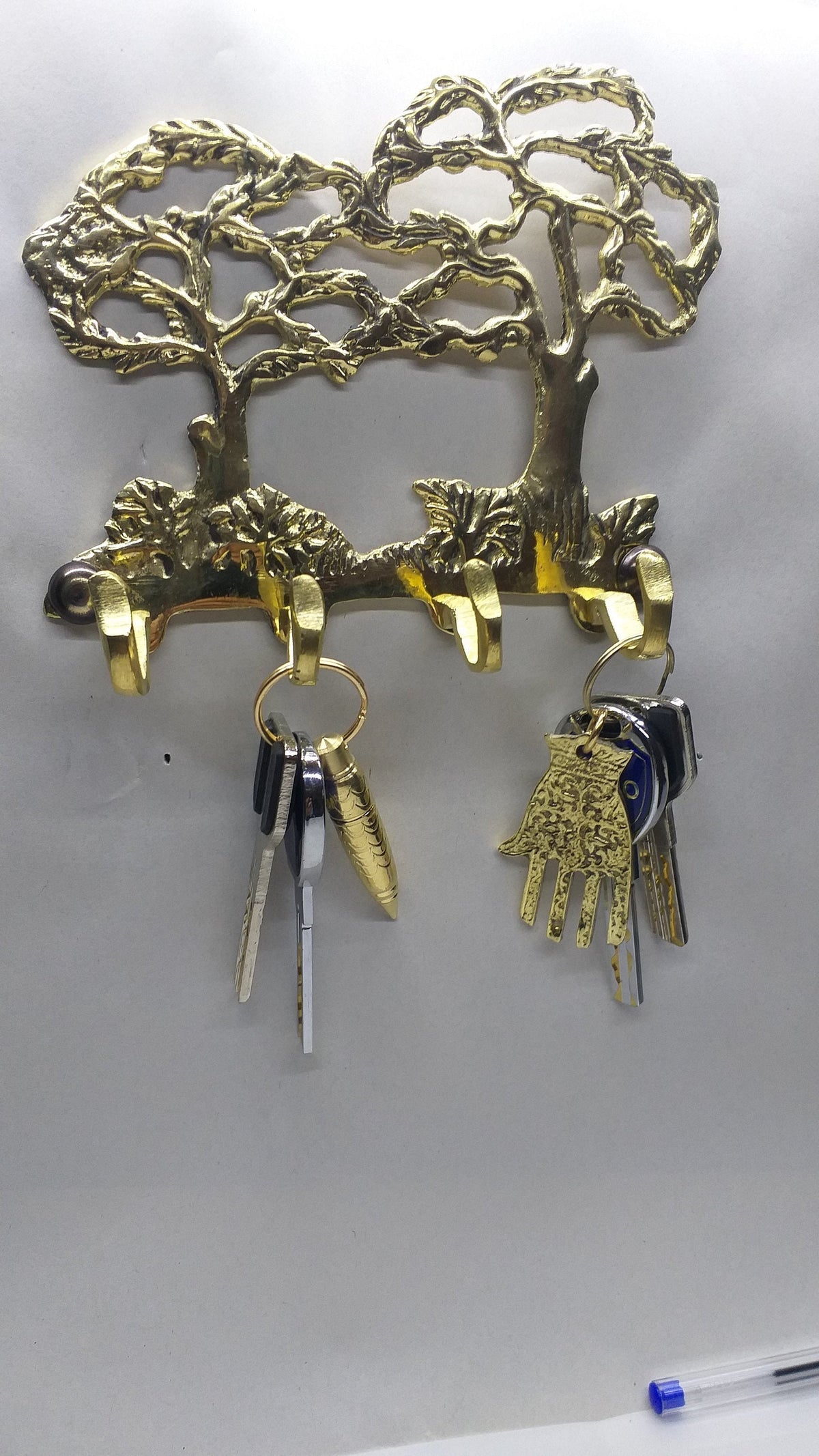 Brass Key Holder For Wall, Decorative key hanger, Entryway hanger, Tree key holder