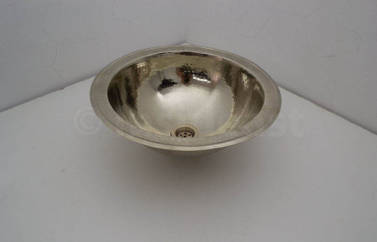 Handcrafted Solid German Silver Sink, Drop In Customizable German Silver Sink (14,5”)