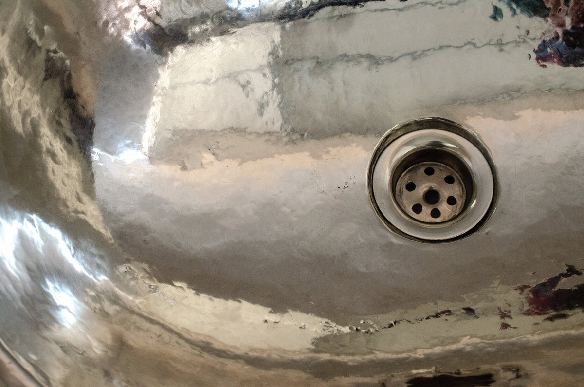Handcrafted Oval Solid German Silver Sink, Bathroom Vanity Vessel sink