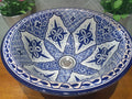 handmade and hand painted table Top Pottery Vessel Sink Bowl Our can be installed as an overtop sink or a drop-in sink f