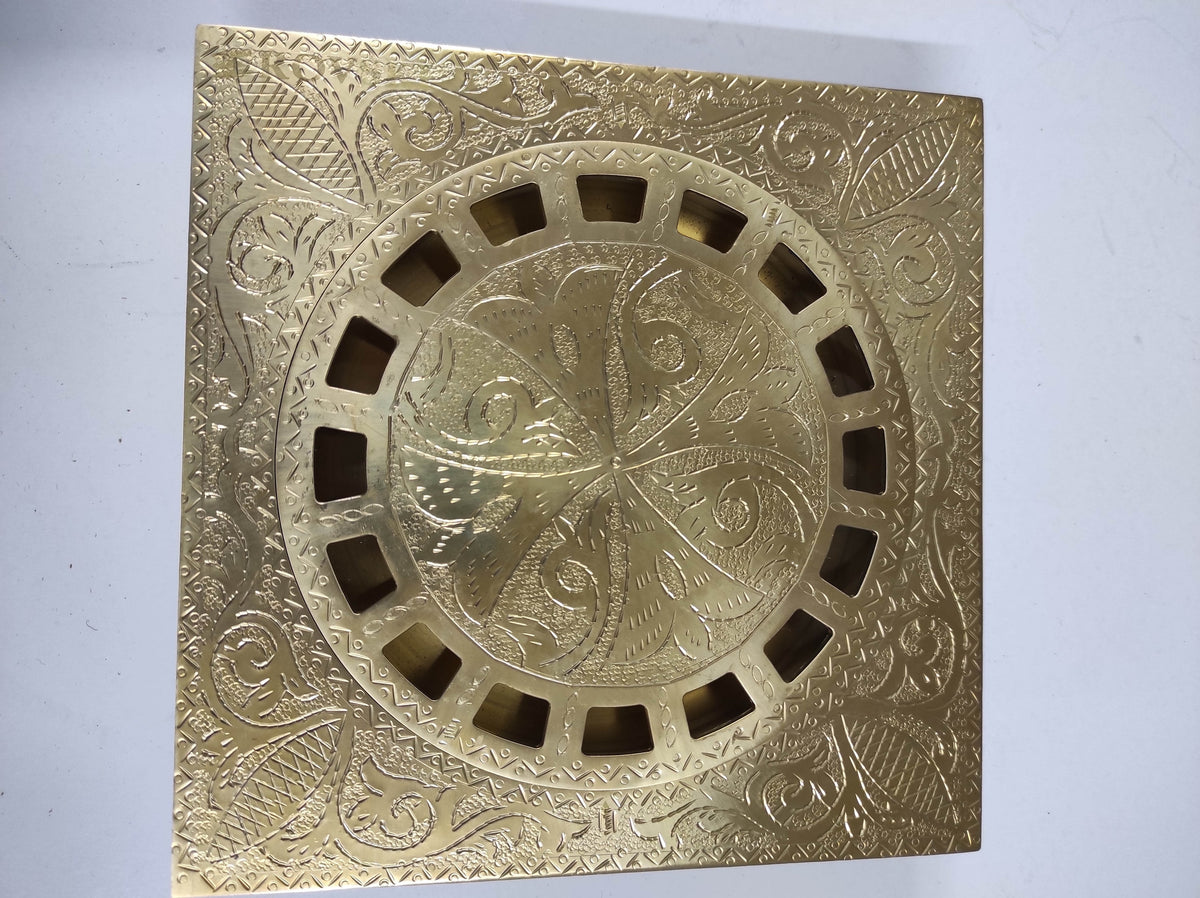 Engraved Square Shower Drain made of solid brass