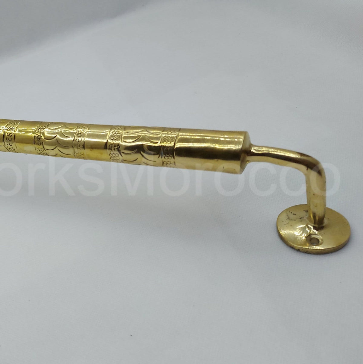 Engraved Brass Towel Bar For Bathroom - Moroccan Handmade Towel Rod