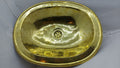 Oval Smooth Brass Bathroom Sink with Overflow Hole - Handmade Sink Vanity