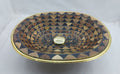 Brass Handmade Oval Bathroom Sink Studded With Wood And Black Resin