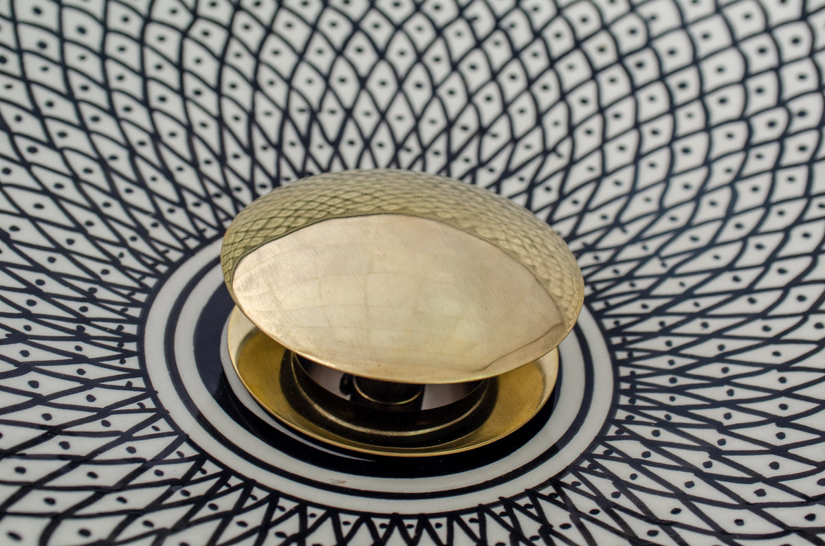 Solid Brass Push-Button Sink Drain