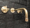 Unlacquered Brass Wall Mounted Bathroom Faucet