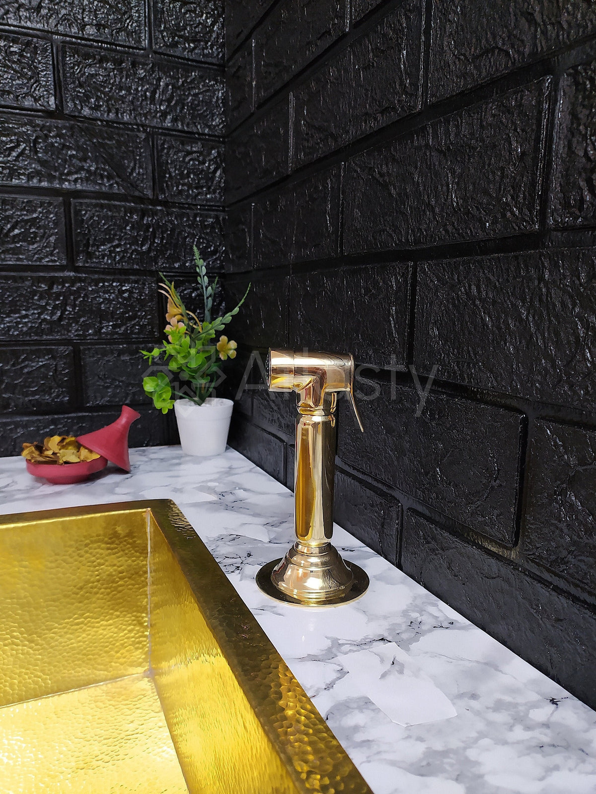 Handmade Solid Brass Kitchen Side Sprayer