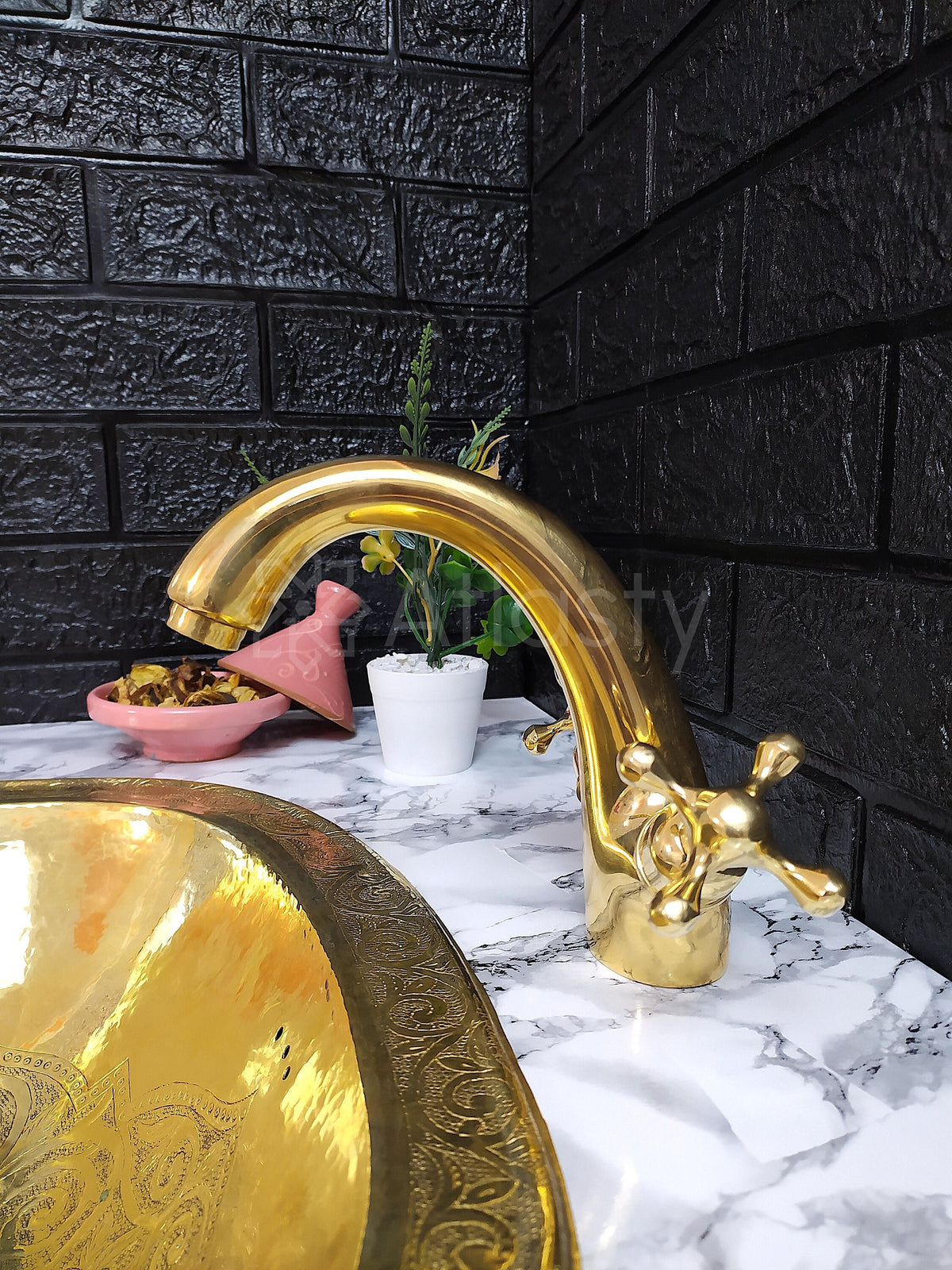 Handmade Unlacquered Brass Faucet