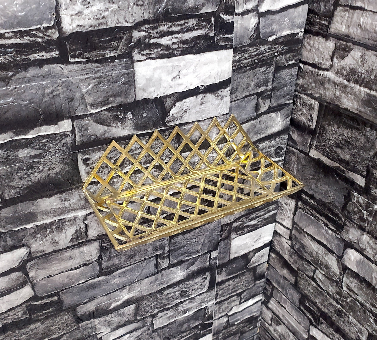 Handmade Shelves – Unlacquered Brass Wall Shelf For Shower Or Bathroom
