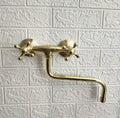 Wall Mount Faucet, Unlacquered Brass Kitchen Faucet Wall Mounted, Customized Size