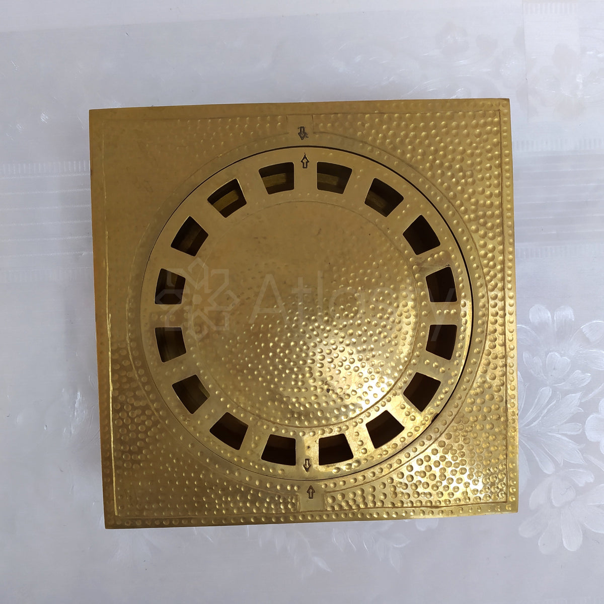 Hammered Square Shower Drain made of Solid Brass