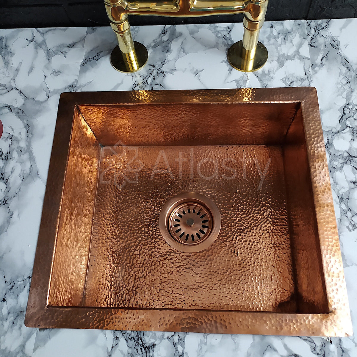 Hammered Solid Copper Kitchen Sink