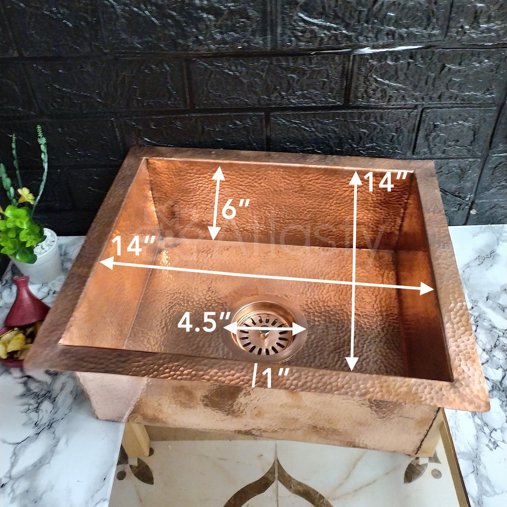 Hammered Solid Copper Kitchen Sink