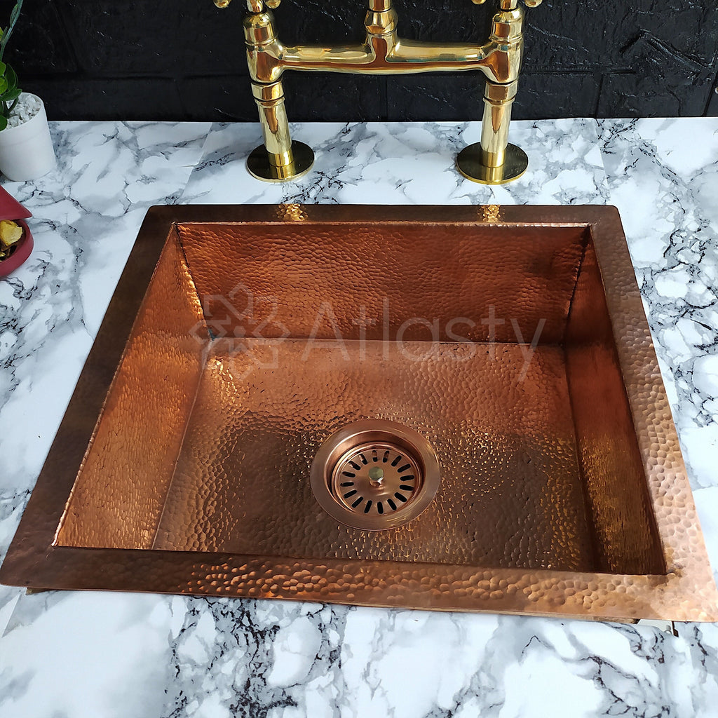 Hammered Solid Copper Kitchen Sink