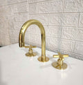 Unlacquered Brass Bathroom Vanity 3 Holes Faucet, Deck Mount Faucet, Brass Bathroom Faucet, Sink faucet