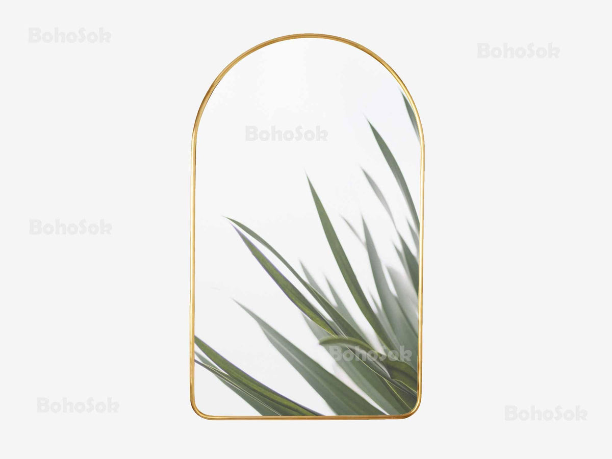Handmade golden brass mirror