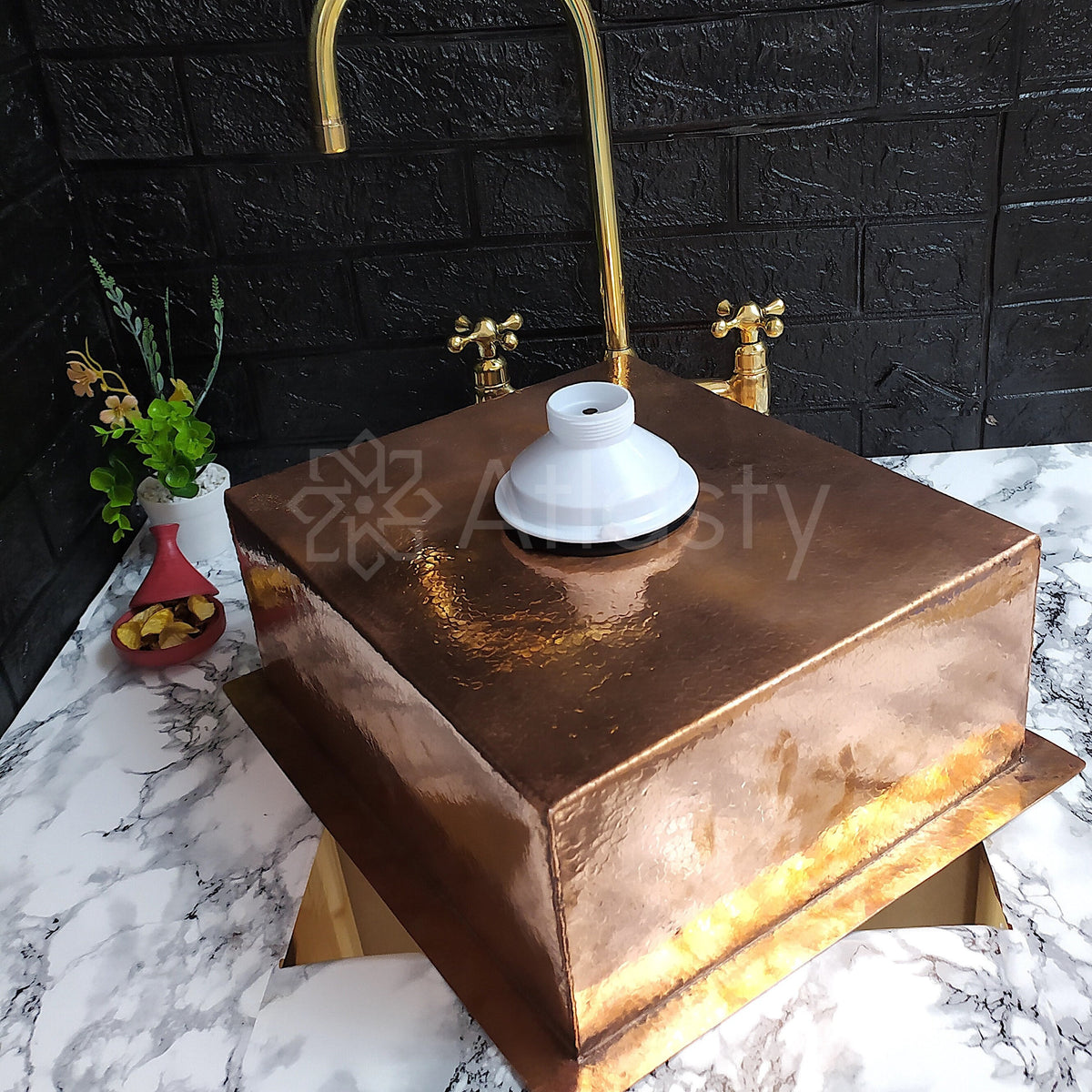 Hammered Solid Copper Kitchen Sink