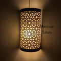 Handmade Brass Moroccan Wall Sconce: Geometric Lighting (Set of 2)