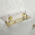 Engraved Solid Brass Wall Bathroom Shelf, Small Bathroom Shelf - Moroccan Handmade Bathroom Shelf