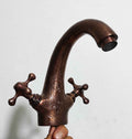 Copper Bathroom Sink, Single Hole Vanity Faucet, Dual Handle Bathroom Faucet, Vintage Bathroom Sink Faucet, Small Sink F