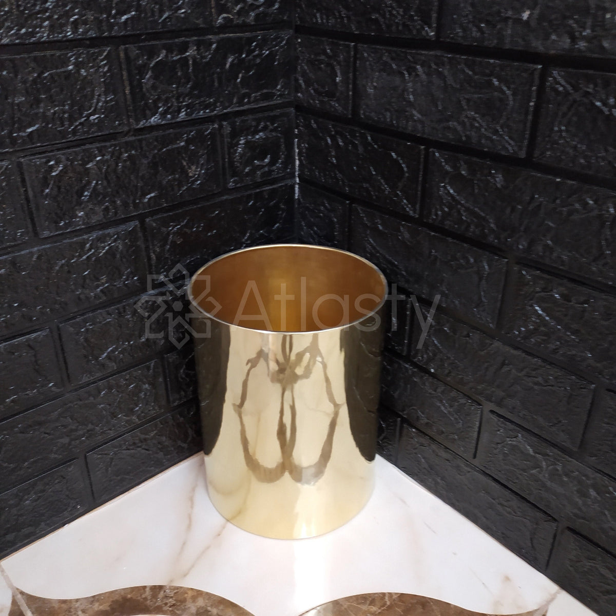Handmade Solid Brass Trash Can