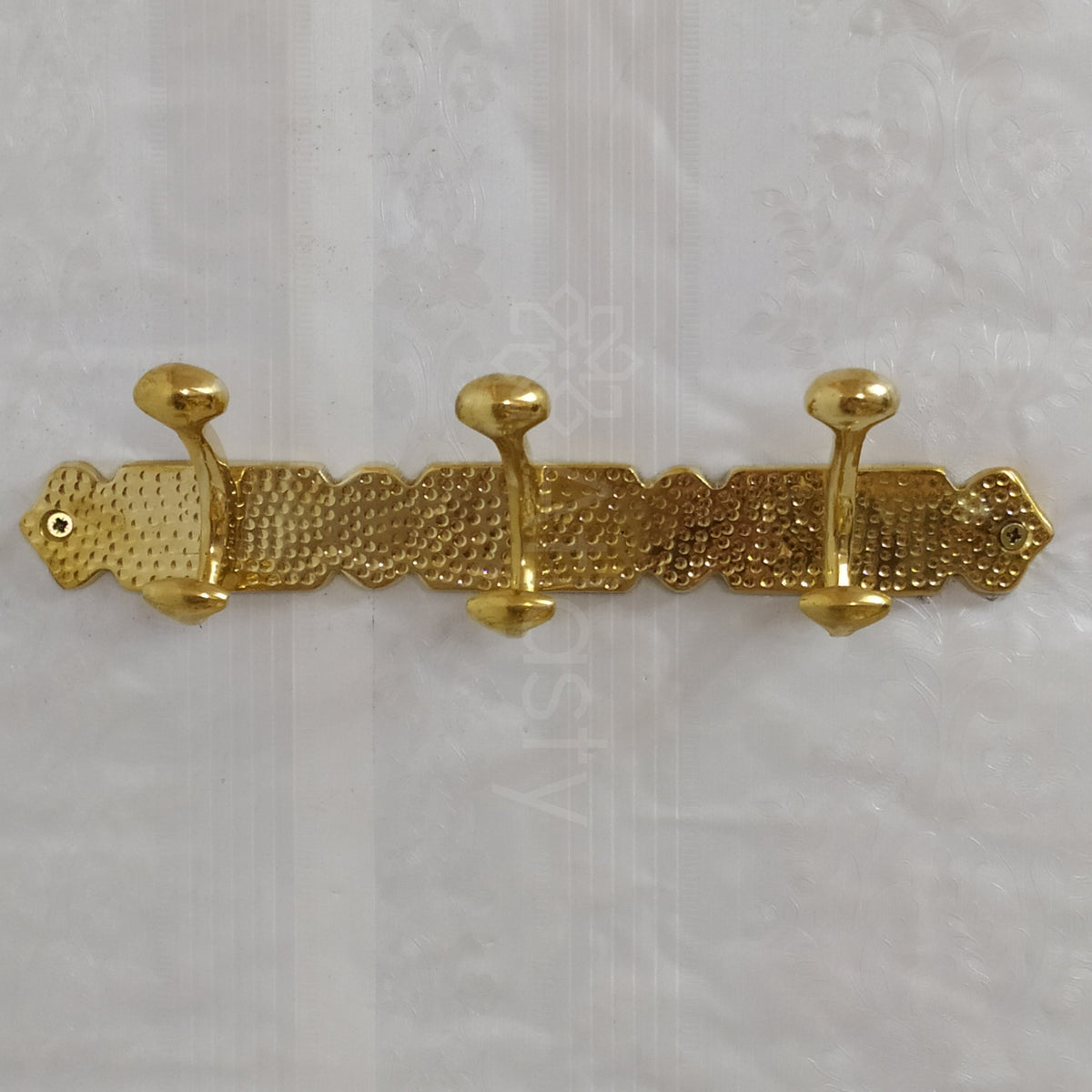 Hammered Solid Brass Clothes Hooks Holder
