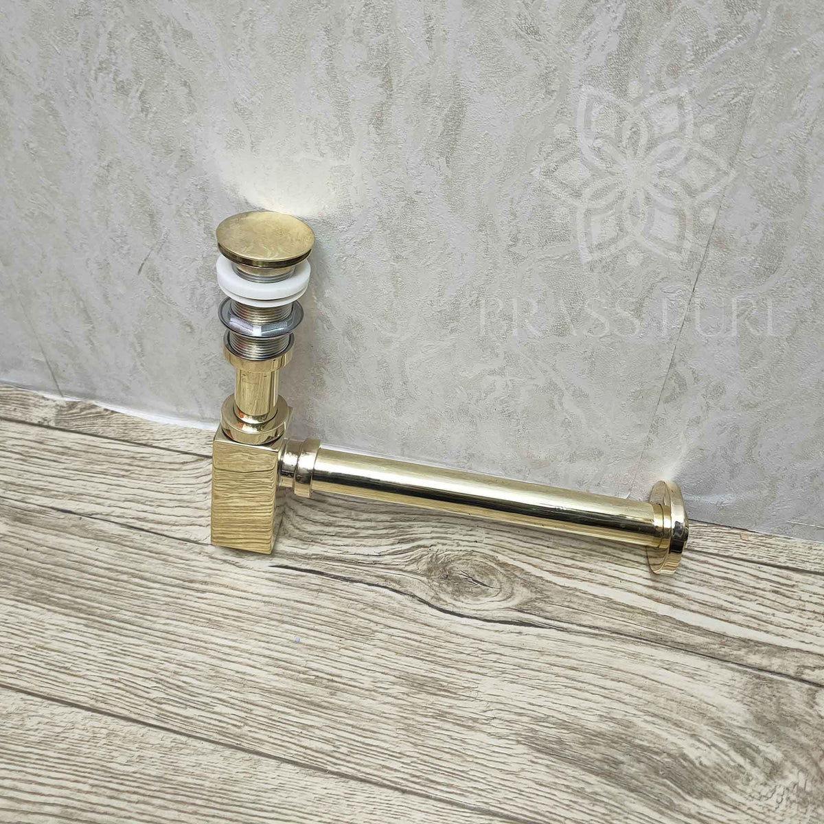 Solid Brass P Trap, Solid Brass Square Siphon for Bathroom Sink