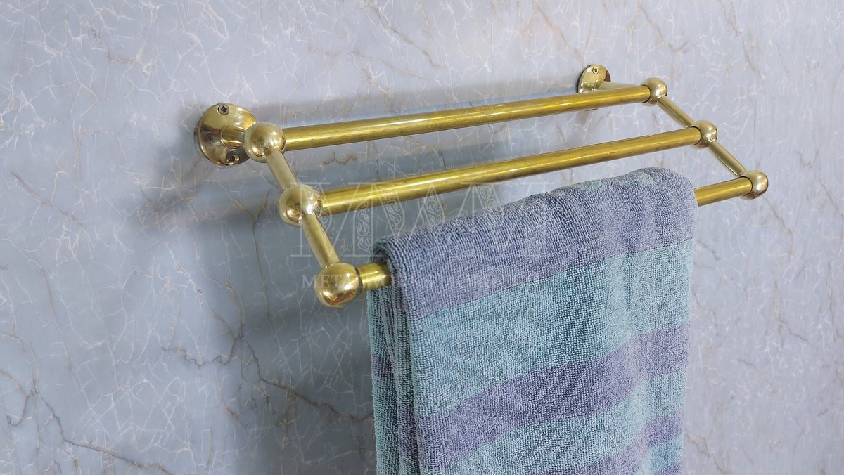 Solid Brass Towel Rails For Bathroom - Handmade Double Or Triple Towel Bars