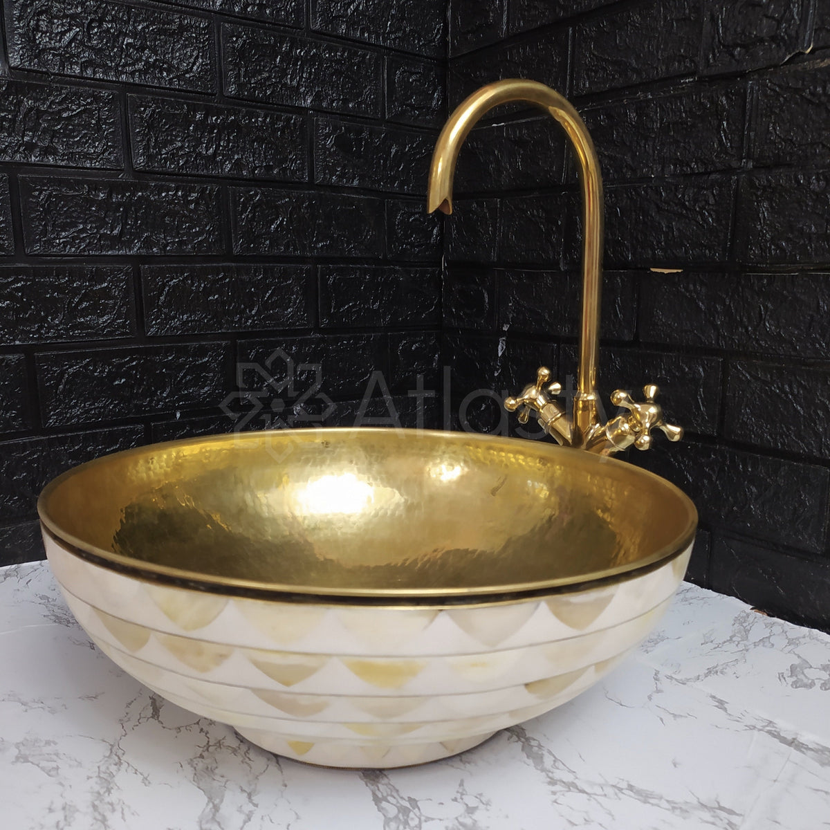 Bathroom Sink created from Brass and Resin