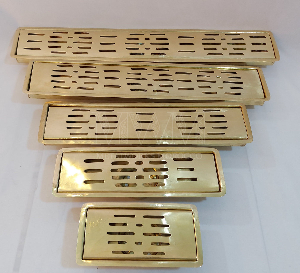 Unlacquered Brass Linear Shower Drain