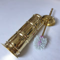 Solid Brass Toilet Brush with Holder: Long Handle, Easy Clean