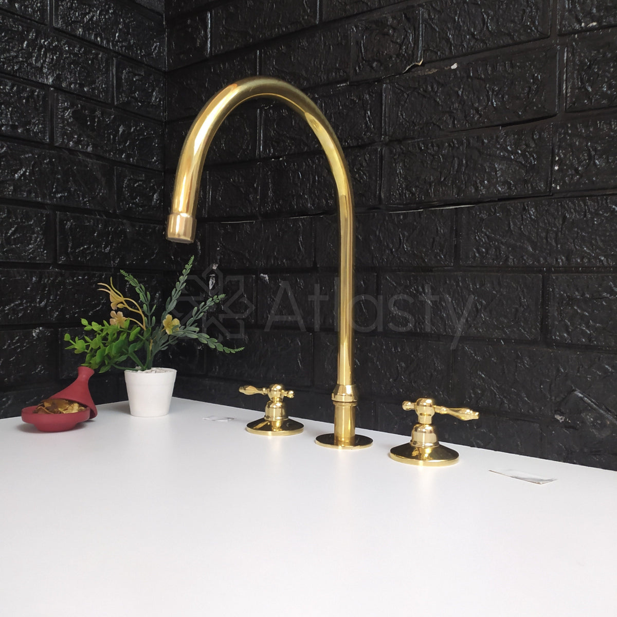 Unlacquered Brass 3-Hole Faucet