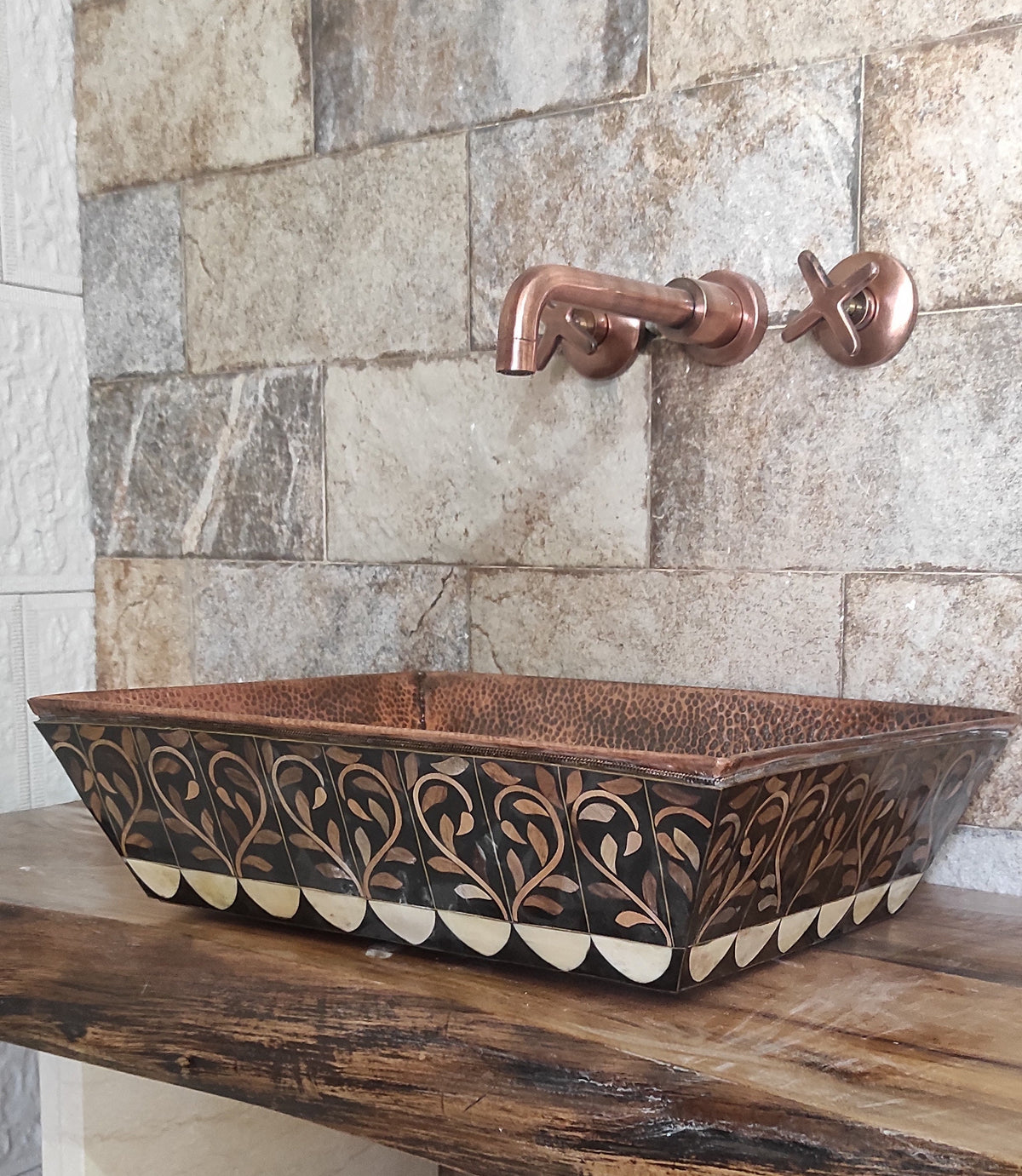 Vintage Copper Sink, Antique Sink Bathroom Vessel & Sink Faucet