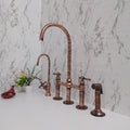 Solid Copper Kitchen Bridge Faucet