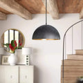 Hammered Brass Dome Pendant Light: Black Oxide Moroccan Ceiling Lamp