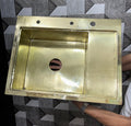 Solid Brass Under mount Kitchen Sink, Single Hole Workstation Sink