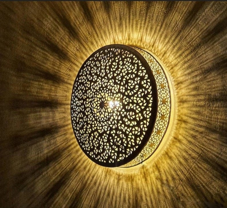 Wall sconce Handmade wallHand crafted Wall Light Moroccan Wall Lamp Art Decor Light Diffuser Wall Sconce, Boho Lighting