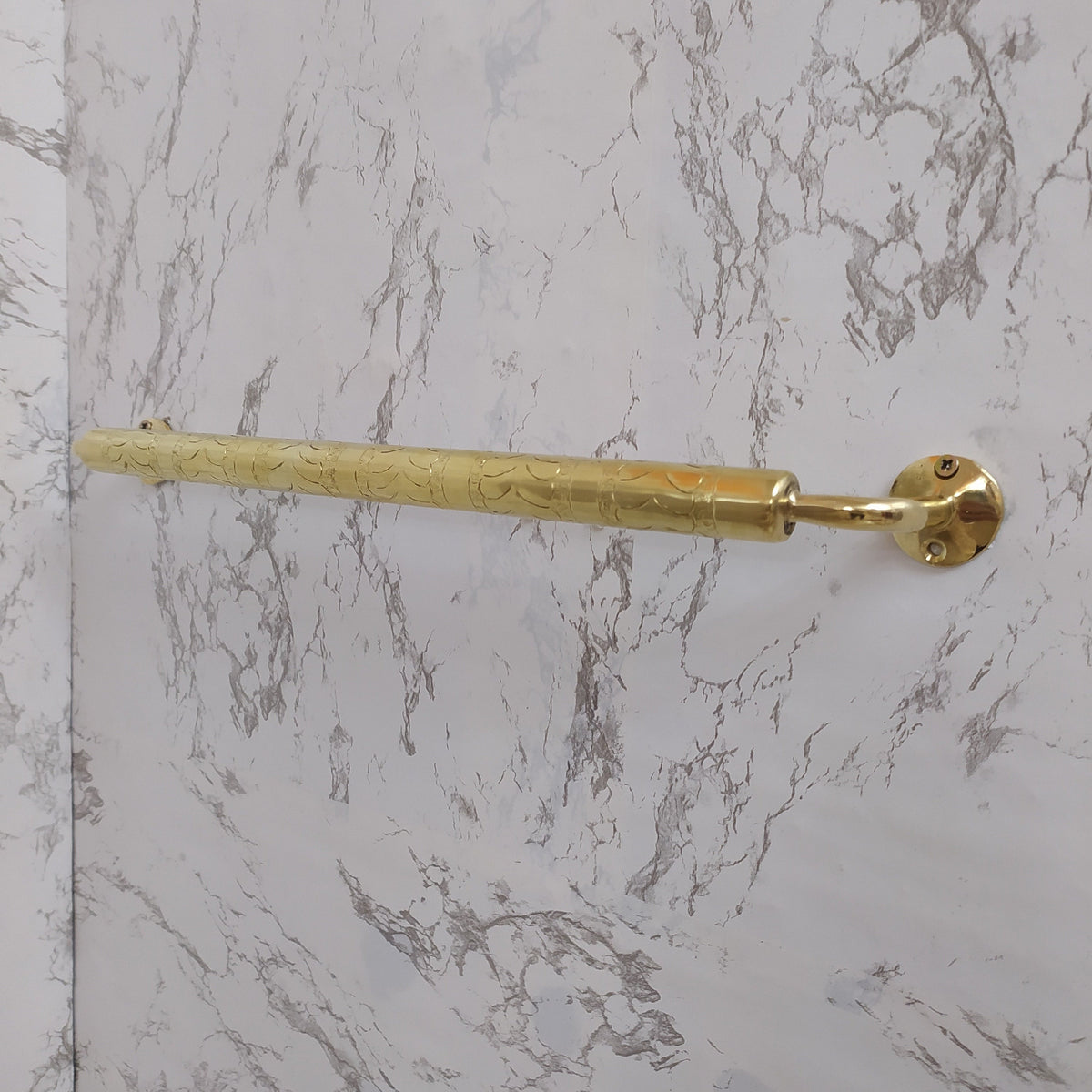 Engraved Solid Brass Wall Mounted Towel Holder For Bathroom