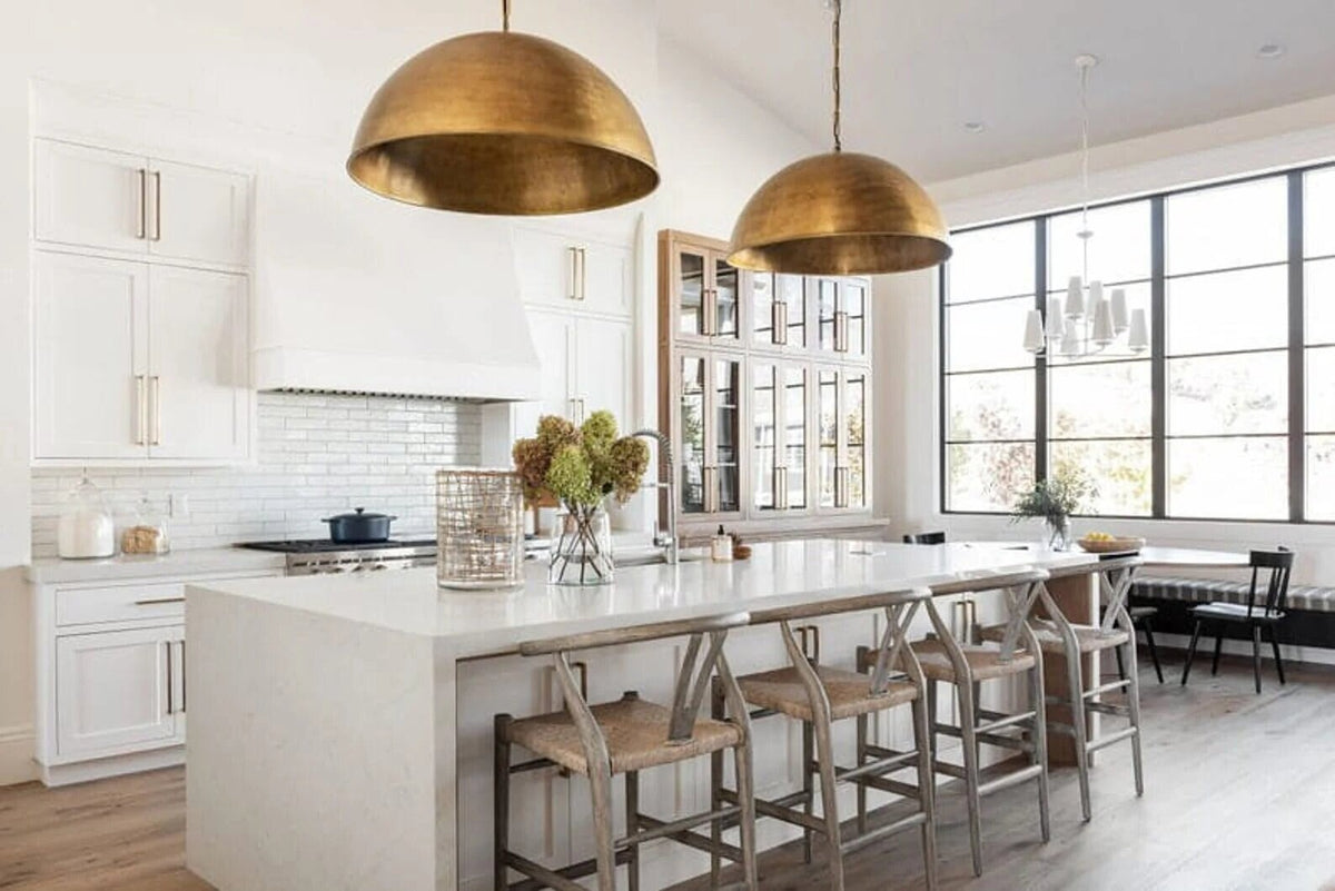 Handcrafted Brass Dome Pendant Light - Moroccan Style