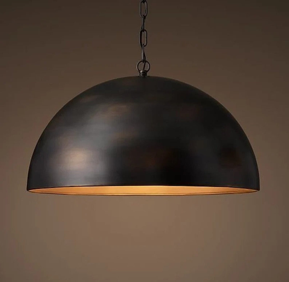 Hammered Brass Dome Pendant Light - Moroccan Ceiling Lamp