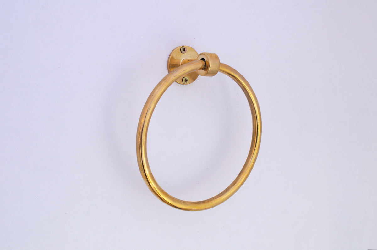 Handmade Unlacquered Brass Towel Ring