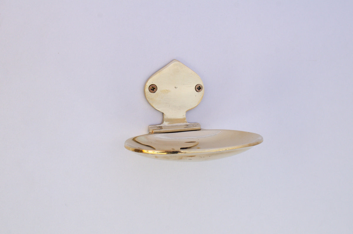 Handmade Unlacquered Solid Brass Wall Soap Dish
