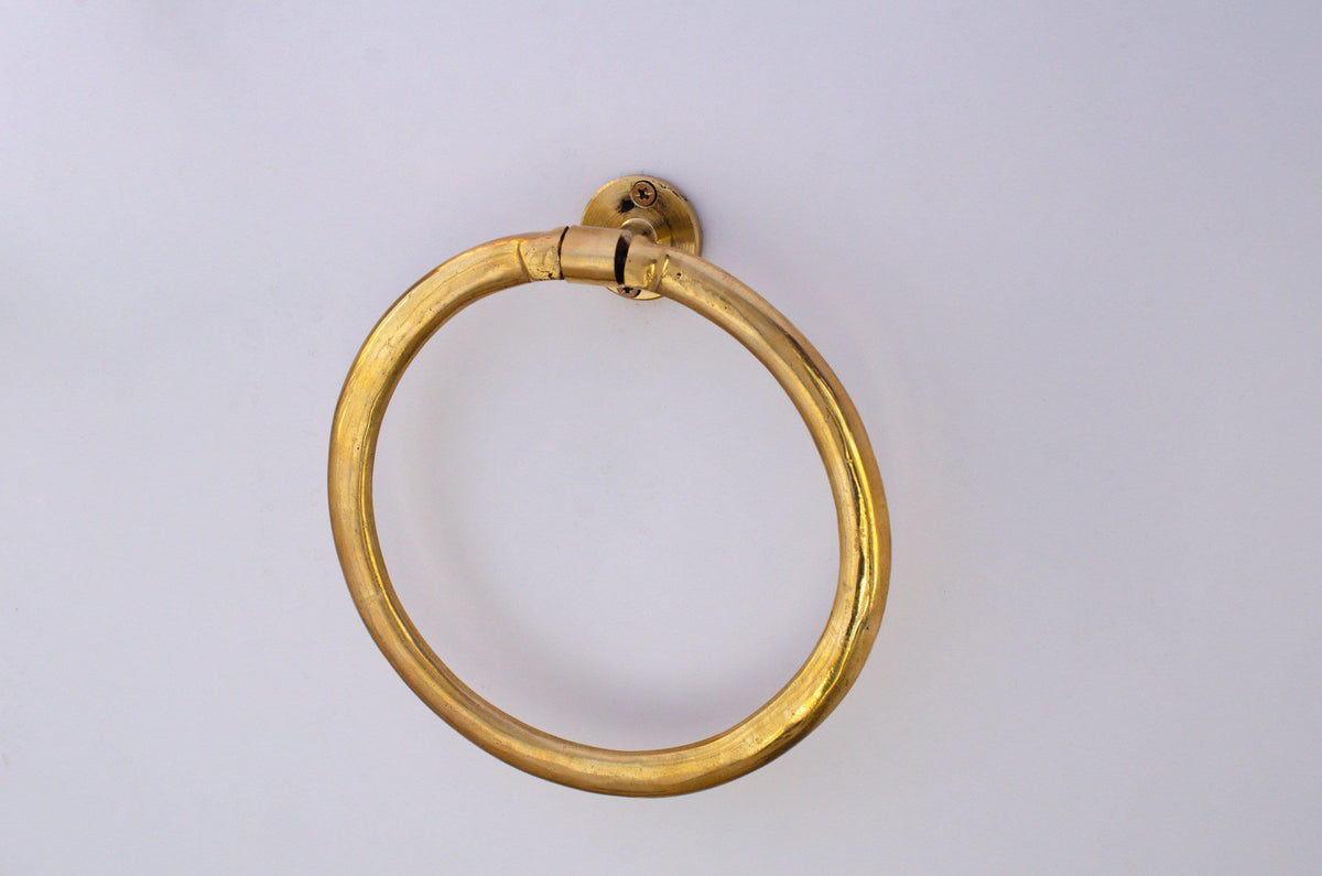 Handmade Unlacquered Brass Towel Ring
