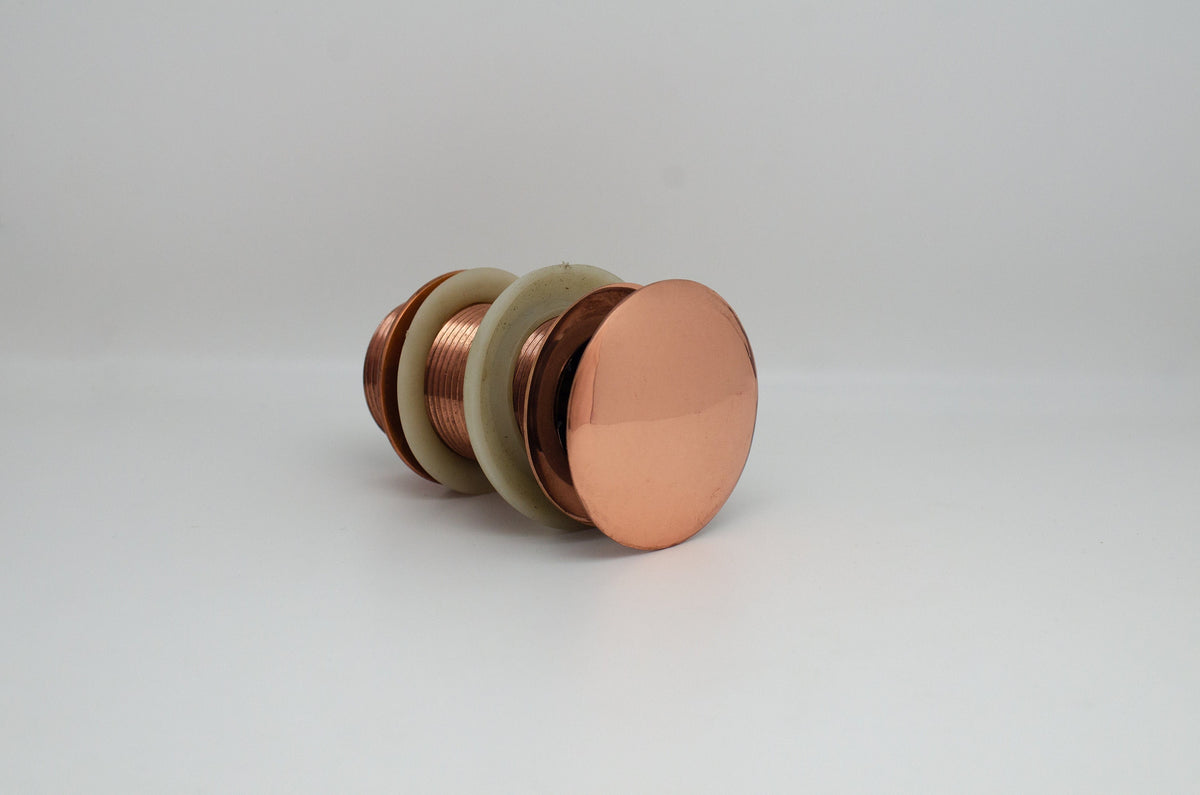 Copper drain pushup button – Pop Up Bathroom Sink Drain