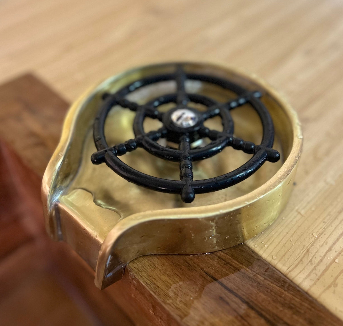 Unlacquered Brass Glass Rinser For Kitchen Sinks, Kitchen Sink Accessories, Bar Glass Rinser